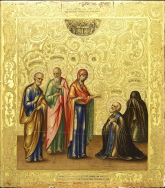 Иконa Явление Пресвятой Богородицы преподобному Сергию Радонежскому