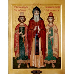 Икона Феодор, Василий, Давид, Константин Ярославские, благоверные князья и Андрей, благоверный князь.